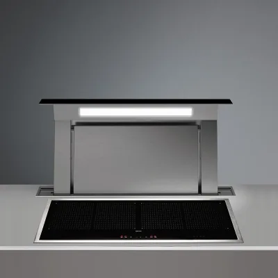 PRONTA CONSEGNA - Falmec Cappa da base Down Draft finitura acciaio inox e vetro nero da 90 cm - IN PROMOZIONE CON VOUCHER FINO AL 5/09