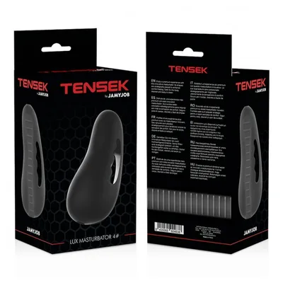 Masturbatore per uomo tensek by jamyjob lux masturbator 4 nero morbido TPE 13 cm