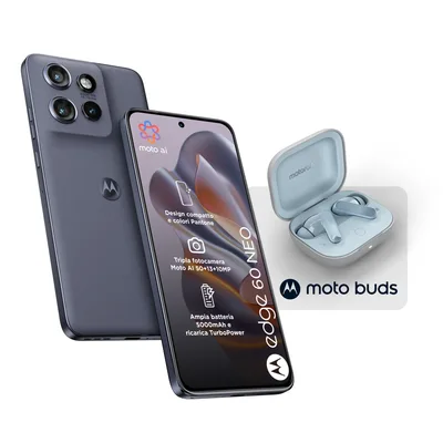 MOTOROLA EDGE 60 NEO 5G DUAL SIM 6.36" OCTA CORE 256GB RAM 8GB 5G ITALIA GRISAILLE BUNDLE + MOTO BUDS ARICOLARI BLUETOOTH