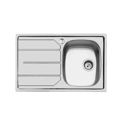 Foster Lavello una vasca con gocciolatorio a sinistra 1179 061 finitura acciaio inox da 79x50 cm