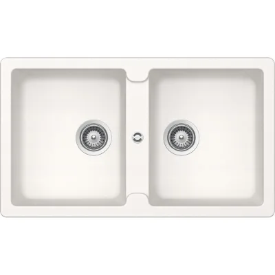 Schock Lavello due vasche TOLEDO N200 TOLN200A99 finitura bianco puro da 86x50 cm