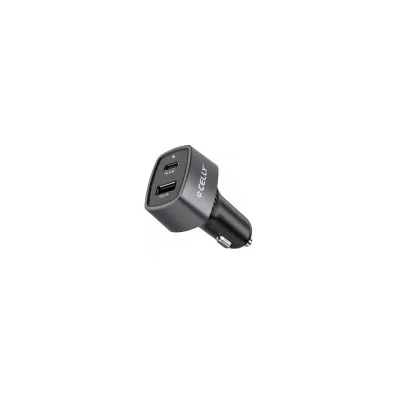CELLY USB-C/USB-A CAR CHARGER 65W BLACK CC1USBC1USBA65W
