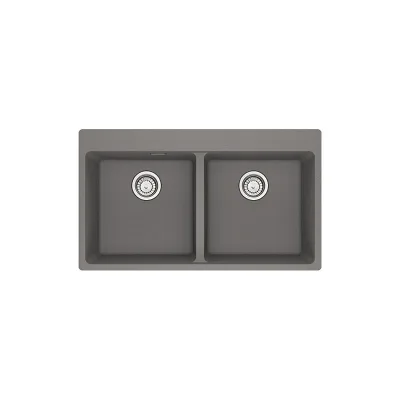 PRONTA CONSEGNA - Franke: Lavello due vasche Vasche Sopratop Centro MRG 620-39-39 FTL 114.0666.364 finitura fragranite stone grey da 86x50 cm