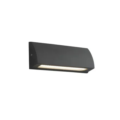 Applique segnapassi da esterni antracite in alluminio, LED 6W, luce calda + luce naturale, 17x6cm