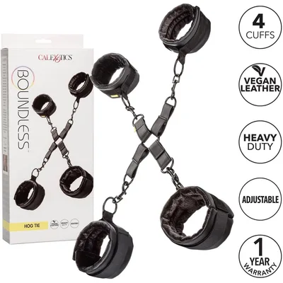 Sistema di blocco bondage mani piedi manette cavigliere nero Pelle regolabile