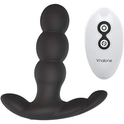 Nalone Pearl vibratore prostatico anale rotante nero telecomando USB waterproof