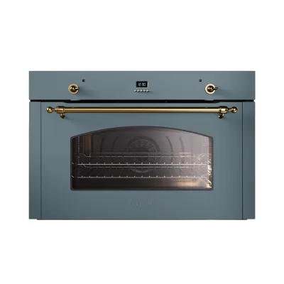 Ilve Forno elettrico da incasso Nostalgie OV90SNE3 finitura blue grey/ottone da 90 cm - IN PROMOZIONE FINO AL 6/07
