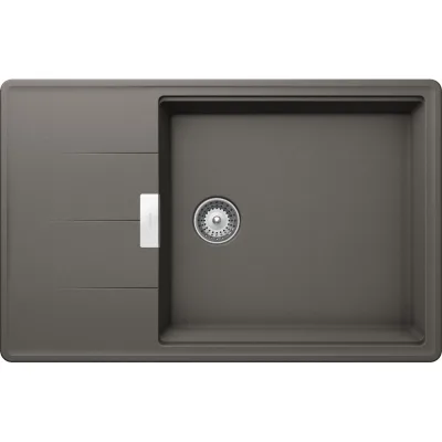 Schock Lavello una vasca con gocciolatoio TIA D100LS TIAD100LS91 finitura silverstone da 78x50 cm