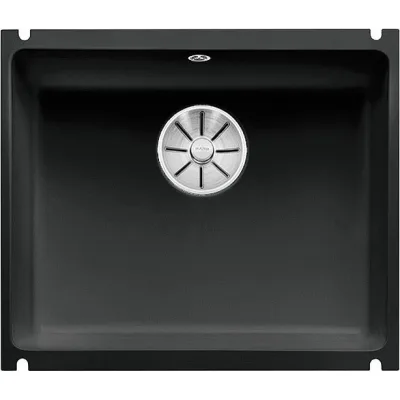 Blanco Lavello una vasca SUBLINE 500-U 1514515 in ceramica nero da 54.3x45.6 cm - Sottotop