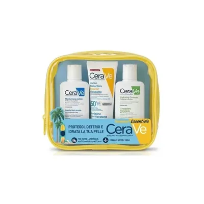 Cerave Pochette Solari Detersione Protezione Solare Idratante Invisibile Spf50+ 75 Ml + Lozione Idratante 88 Ml + Detergente Idratante 88 Ml