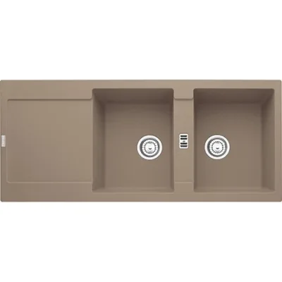 Franke: Lavello due vasche con gocciolatoio Maris MRG 621 114.0490.332 finitura fragranite oyster da 116x50 cm