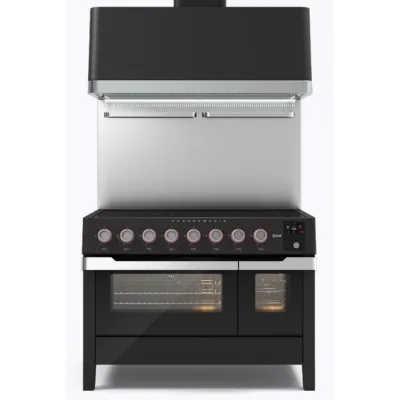 Ilve Cucina PM12-MK Panoramagic PMI127S3 doppio forno e piano cottura induzione finitura nero opaco da 121.6 cm