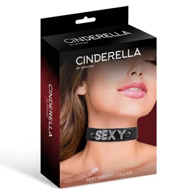Collare BDSM Nero Scritta Sexy Fetish Pelle Vegana Nickel Free Regolabile Unisex