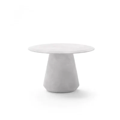 Unopiù Tavolo rotondo fisso CORA con struttura e piano in fiberstone da Ø120 cm