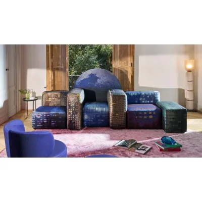 Cassina Divano 3 posti Notturno a New York con rivestimento in tessuto da 306 cm - Edizione Limitata