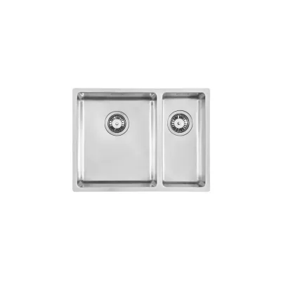 Foster Lavello due vasche 2201 851 finitura acciaio inox da 58.5x44 cm - Vasca grande a sinistra - IN PROMOZIONE FINO AL 30/06