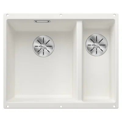 Blanco Lavello a una vasca sx con vaschetta SUBLINE 340/160-U Dark Steel 4523552 finitura bianco da 55x46 cm - Sottotop