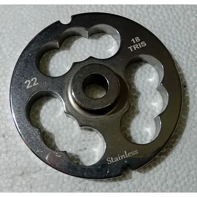 PIASTRA INOX PER TRITACARNE FAPATOOLS  MOD. 22  TRIS FORO DA 18 mm