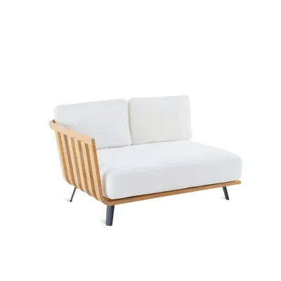 Unopiù Modulo angolo destro WELCOME in teak da 138 cm - Con cuscino di seduta e schienale - IN PROMOZIONE FINO AL 6/07