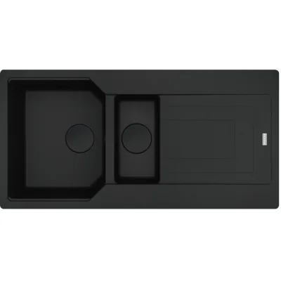 Franke: Lavello una vasca con vaschetta e gocciolatoio Urban Incasso UBG 651 114.0718.511 finitura black matt da 100x50 cm
