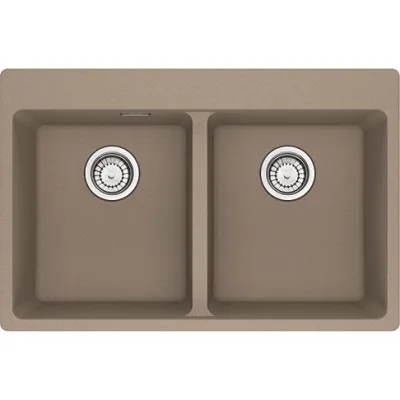Franke: Lavello due vasche Vasche Sopratop Centro MRG 620-34-34 FTL 114.0661.696 finitura fragranite oyster da 76x50 cm