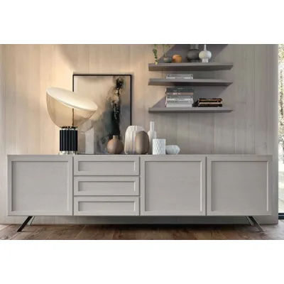 Maronese Acf Madia in appoggio GARDENIA con basamento in metallo da L.211 cm - 3 ante e 3 cassetti