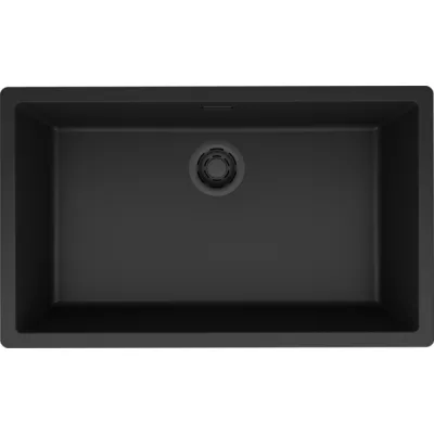 Elleci Lavello una vasca ZEN-F 130 LKZ13086F01 finitura composito K86 nero da 74.8x44.8 cm