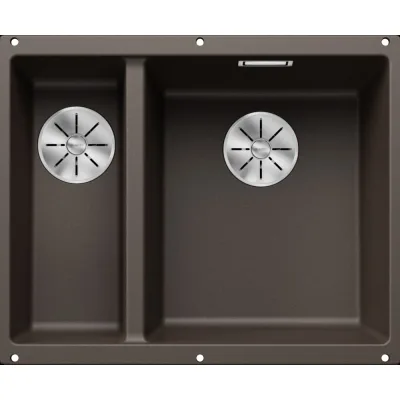 Blanco Lavello una vasca DX con vaschetta SUBLINE 340/160-U 1520410 finitura caffè da 55.5x46 cm - Sottotop