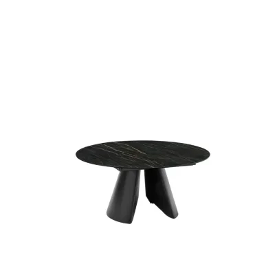 Connubia Tavolo rotondo allungabile Frac CB4875-D 125 con struttura in metallo e piano in ceramica da 125(184.5)x125 cm - IN PROMOZIONE FINO ALL' 11/07