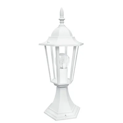 Lampada da tavolo per esterni bianca in alluminio e vetro, 1 luce E27, 17x40.3cm