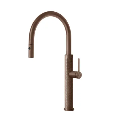 Gessi Miscelatore monocomando con doccetta estraibile Kitchen Cesello 60026 708 finitura Copper Brushed - IN PROMOZIONE FINO AL 6/07