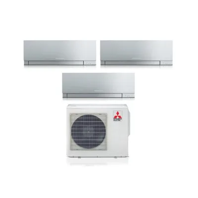 Climatizzatore Condizionatore MITSUBISHI ELECTRIC Trial Split 9+9+15 serie KIRIGAMINE ZEN SILVER MSZ-EF Inverter con MXZ-3F54VF WI-FI INTEGRATO R-32 9000+9000+15000 A+++/A++