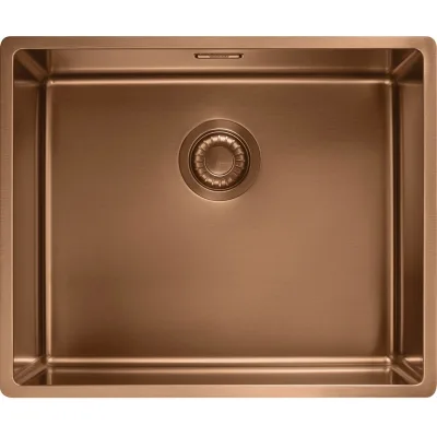Franke: Lavello una vasca Mythos Masterpiece BXM 210/110-50 127.0674.363 finitura copper da 54x45 cm - Scarico manuale