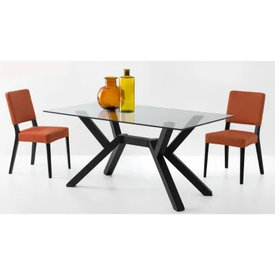 Connubia Tavolo fisso Mikado CB4728-FR 160 con struttura in faggio e piano in vetro da 160x90 cm