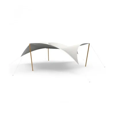 Unopiù Copertura parasole esagonale MANTA in tessuto plastico bianco da 1264x1315 cm