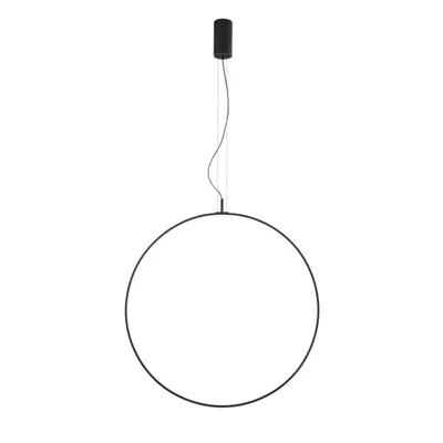 Lampadario a sospensione nero circolare in metallo, 40W, CCT, 230x80cm