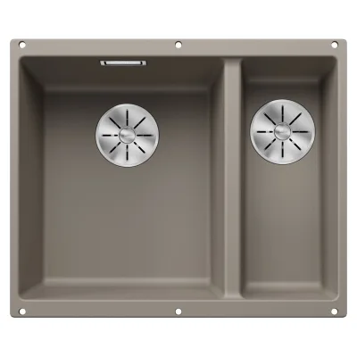 Blanco Lavello a una vasca sx con vaschetta SUBLINE 340/160-U Dark Steel 4523556 finitura tartufo da 55x46 cm - Sottotop
