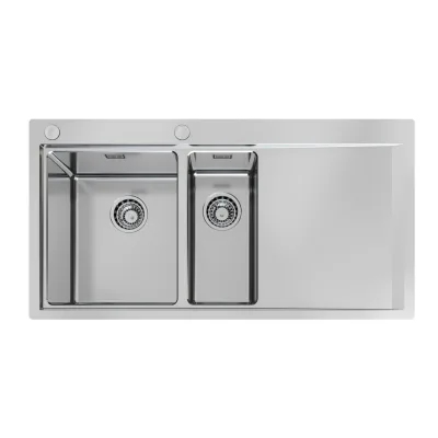 Foster Lavello una vasca con vaschetta e gocciolatoio a destra 1251 052 finitura acciaio inox da 100x52 cm - IN PROMOZIONE FINO AL 30/06