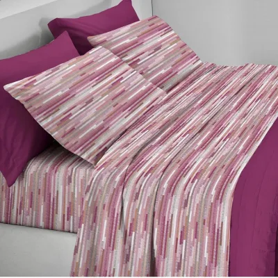 Completo lenzuola in flanella Sogno - Zambaiti Rosa / matrimoniale 270x300/180x200+27/2federe 52x82cm