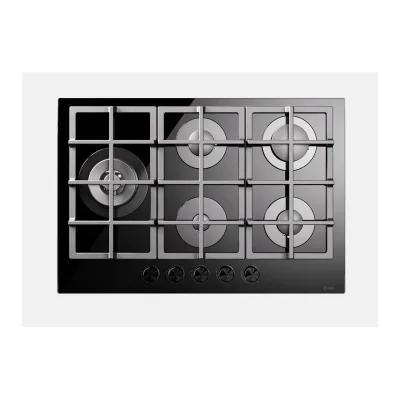 Ilve Piano cottura gas Professional Plus HCG75SCK in vetro temperato nero da 75 cm
