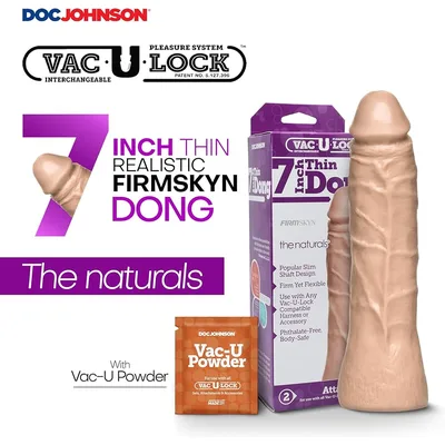 Dildo Docjohnson 7 in 17,8 cm realistico Made in USA completo di palle anche per strapon