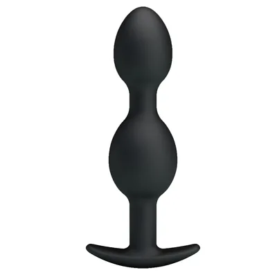 Pretty Love Heavy Balls Plug Anale 12,5 cm Silicone Doppia Sfera Nero