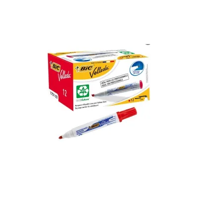 Bic Velleda 1701 ECOlutions Pennarelli Lavagna Punta Rotonda Linea 1.5 mm 904939 ROSSO