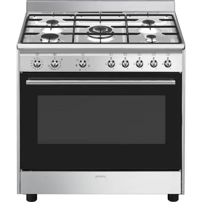 Smeg Cucina CX90GM con forno ventilato e piano cottura gas finitura acciaio inox da 90x60 cm - IN PROMOZIONE FINO AL 30/06