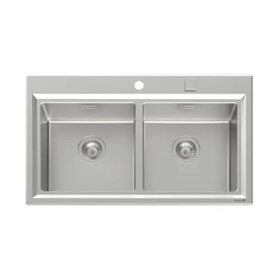 Foster Lavello due vasche 4502 050 finitura acciaio inox da 87.3x51.3 cm - IN PROMOZIONE FINO AL 30/06