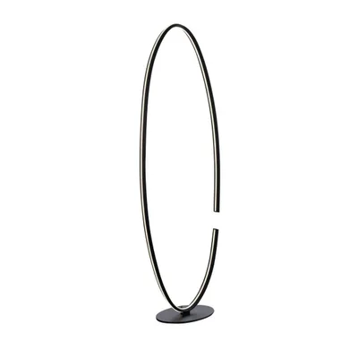 Piantana LED nera minimal in alluminio, 25W, Luce calda, 133x42cm
