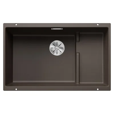 Blanco Lavello a una vasca SUBLINE 700-U Level Dark Steel 4523547 finitura caffè da 73x46 cm - Sottotop