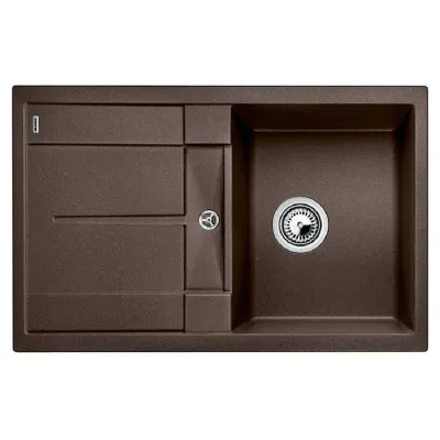 Blanco Lavello una vasca con gocciolatoio METRA 45 S 1515039 finitura caffè da 78x50 cm - Sopratop