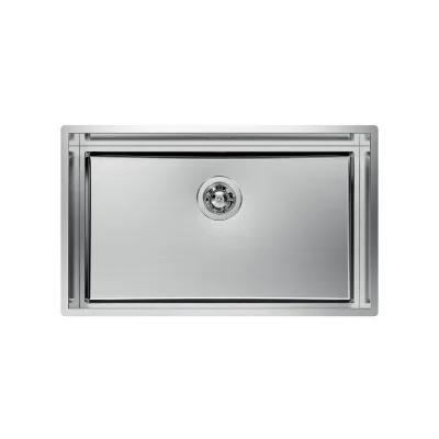 Foster Lavello una vasca 1257 050 finitura acciaio inox da 78x47 cm