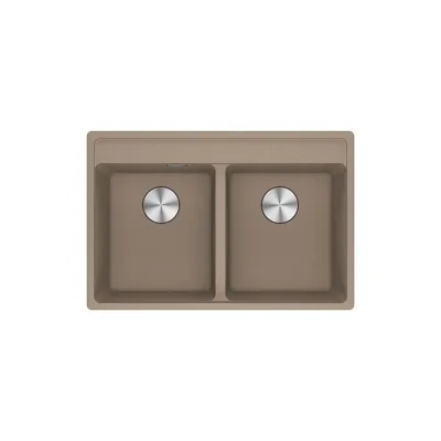 PRONTA CONSEGNA - Franke: Lavello due vasche Vasche Sopratop Maris MRG 620-35-35 TL 114.0661.680 finitura fragranite oyster da 76x51 cm